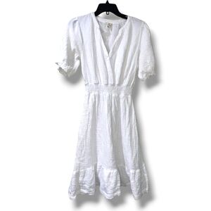 Joie Peasant V Neckline Cotton White Women's Dress